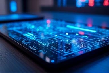 Close up of digital financial graphs